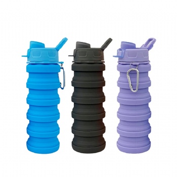 Novelty Silicone Foldable Water Cup Multicolor High Temperature Resistant Sports Water Bottle with Flip Cover