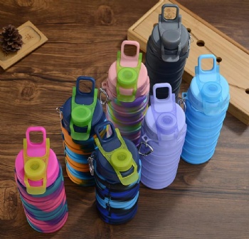 Water Foldable Running Kettle Collapsible Silicone Reusable Soft Sport Water Bottle Bpa Free Custom Logo