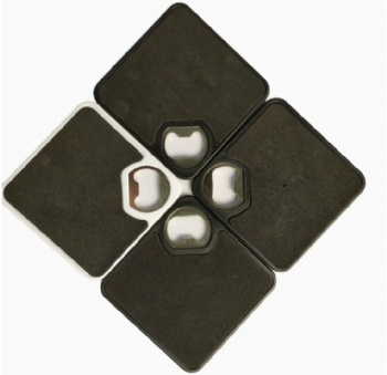 Custom Logo ABS Stainless Steel Magnetic Hard Plastic Beer Opener Coaster Promotional Bottle Opener With Iron Usage Low MOQ
