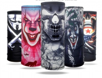 3D Printed Outdoor Sun Protection Neck Gaiter Funny Seamless Bandana Scarf in Polyester for Parties