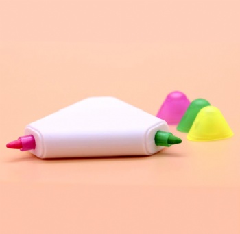 Batch Customized LOGO Mini Triangle Fluorescent Pen Enterprise Stationery Gift Promotion Color Marker Pen