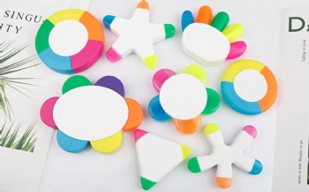 Custom Fluorescent Highlighter 5 Color Cute Flower Highlighter Marker Pens Customized Highlighter with Logo Gift Advertising