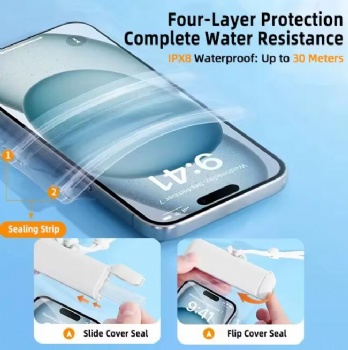 Waterproof Mobile Phone Bags Pouch Underwater Swimming Diving Telephone Case Bag for Iphones 15 Pro Max Samsung S24 Ultra