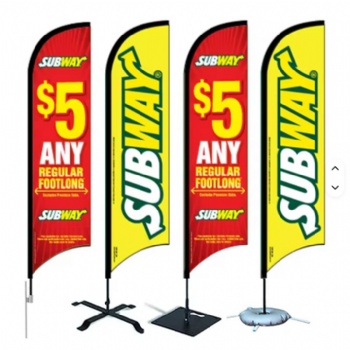 Custom Feather Flagpole Kit and Double Sided Beach Flags Banner Outdoor Custom Printed Feather Flag