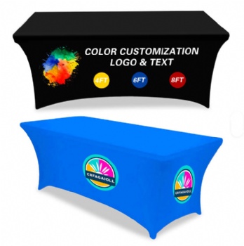 Custom Stretch Rectangular Tablecloth with Commercial logo for 4ft/6ft/8ft Home Table for Holiday Birthday Party Tablecloth
