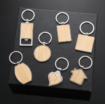Wholesale Key Chains Wooden Engravable Blanks Personalized Laser Wooden Blank Keychains Wood Key Chain