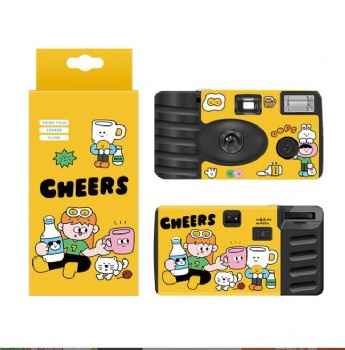 35mm Film Disposable Camera with Flash Build in 12exp /18exp /36exp Color Film and Alkaline Battery with Customized Color Box