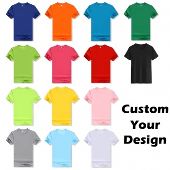 100% Cotton Unisex Short Sleeve DTG Screen Printed Shirts Event Promotion Custom Logo T-Shirts for Company Staff US/EU Size