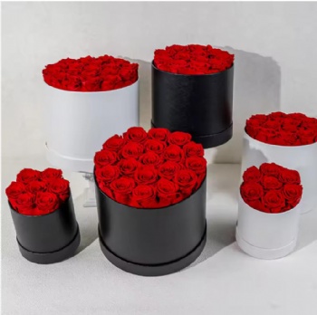 Custom Valentine Day Gift Bucket Eternal Roses Mid-Autumn Festival Gift Eternal Preserved Roses Flowers Box Wholesale
