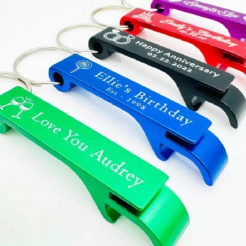 Personalized Custom Bottle Opener Keychain Bulk Party Wedding Favor With Logo Text Engraved Customized Metal Bottle Opener Gifts
