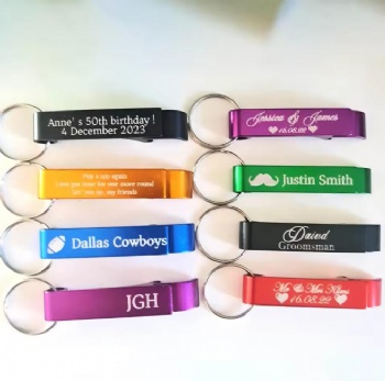 Personalized Custom Bottle Opener Keychain Bulk Party Wedding Favor With Logo Text Engraved Customized Metal Bottle Opener Gifts
