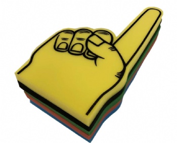 Custom Design Cheerleading Foam Hand Printing Finger Gloves for Sports