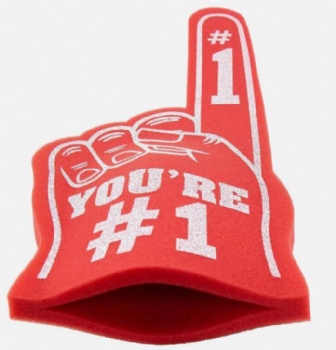 Custom Design Cheerleading Foam Hand Printing Finger Gloves for Sports