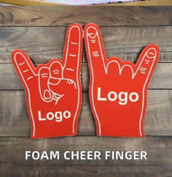 Custom Design Cheerleading Foam Hand Printing Finger Gloves for Sports