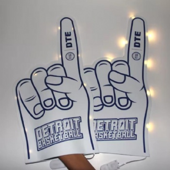 Wholesale Promotional EVA Cheering Foam Sponge Hands With Led Light Custom Promotional Gifts EVA Foam Cheering Hand Fingers