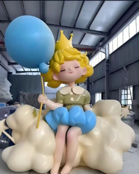 Customized Cartoon Pop Art Sculpture Fiberglass Resin Statue Mall Entrance Decoration Custom Game IP Sculpture