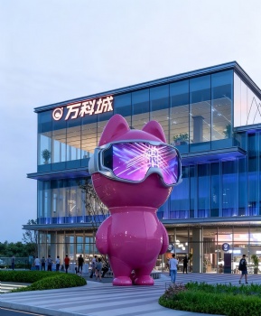 Customized Cartoon Pop Art Sculpture Fiberglass Resin Statue Mall Entrance Decoration Custom Game IP Sculpture