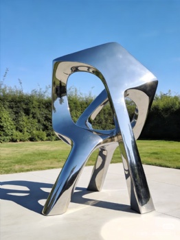 Rge Scale Dynamic Modern Engraved Stainless Steel Abstract Landscape Sculpture Wind Resistant Anti-Corrosion Coastal City Square