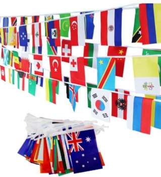 OEM ODM Best Quality Custom Polyester Fabric Pennant String Flag Triangle Bunting Banner for Celebration Decoration