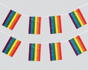OEM ODM Best Quality Custom Polyester Fabric Pennant String Flag Triangle Bunting Banner for Celebration Decoration